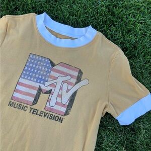 MTV Yellow Ringer Tee